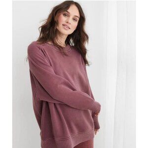 SOLD Aerie Down To Earth Crewneck Sweatshirt Dusty Pink Red Women’s Size Small